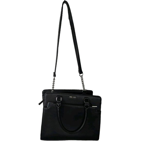 Nine West Large Tote Shoulder Hand Bag Cross-Grain Vegan Faux Leather W Wallet - Picture 1 of 9